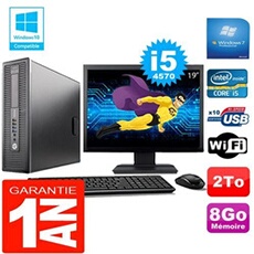 Pc elitedesk 800 g1 sff core i5-4570 8go disque 2 to wifi w7 ecran 19'