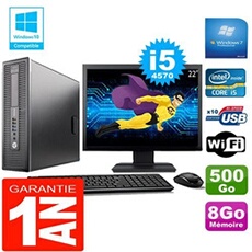 Pc elitedesk 800 g1 sff core i5-4570 8go disque 500 go wifi w7 ecran 22'
