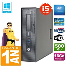 Pc elitedesk 800 g1 sff core i5-4570 16go disque 500go graveur dvd wifi w7