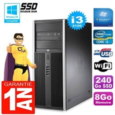 Pc tour compaq 8200 core i3-2120 ram 8go disque 240go ssd graveur dvd wifi w7