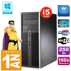 Pc tour compaq 8200 core i5-2400 ram 16go disque 250 go graveur dvd wifi w7