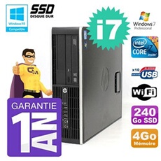 Pc 8200 sff intel i7-2600 4go disque 240go ssd graveur wifi w7