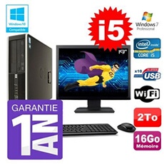 Pc 8200 sff intel i5-2400 16go disque 2to graveur wifi w7 ecran 19'