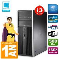 Pc tour compaq 8200 core i3-2120 ram 16go disque 500 go graveur dvd wifi w7