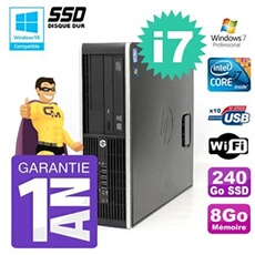 Pc 8200 sff intel i7-2600 8go disque 240go ssd graveur wifi w7