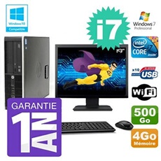 Pc 8200 sff intel i7-2600 4go disque 500go graveur wifi w7 ecran 19'