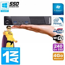Ultra mini pc m73 usff tiny g3250t 4go disque 240go ssd wifi w7