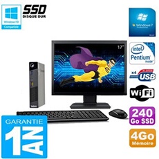 Ultra mini pc m73 usff tiny g3250t 4go disque 240go ssd wifi w7 ecran 17'