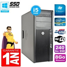 Pc tour workstation z210 i5-2400 ram 8go disque 240go ssd graveur dvd wifi w7