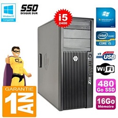 Pc tour workstation z210 i5-2400 ram 16go disque 480go ssd graveur dvd wifi w7