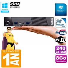 Ultra mini pc m73 usff tiny g3250t 8go disque 240go ssd wifi w7