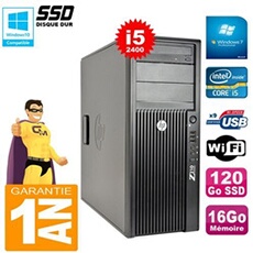 Pc tour workstation z210 i5-2400 ram 16go disque 120go ssd graveur dvd wifi w7