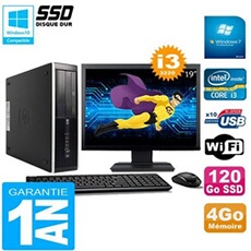 Pc compaq pro 6300 sff i3-3220 4go 120go ssd graveur dvd wifi w7 ecran 19'