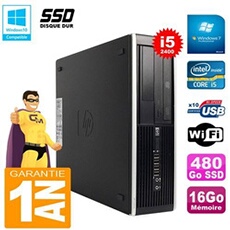 Pc compaq pro 6300 sff i5-2400 ram 16go disque 480go ssd graveur dvd wifi w7