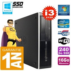 Pc compaq 8300 sff core i3-2120 ram 16go disque 240go ssd graveur dvd wifi w7