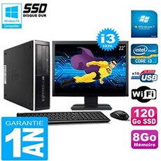Pc compaq pro 6300 sff i3-3220 8go 120go ssd graveur dvd wifi w7 ecran 22'