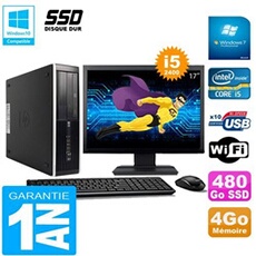 Pc compaq pro 6300 sff i5-2400 4go 480go ssd graveur dvd wifi w7 ecran 17'