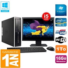 Pc compaq pro 6300 sff i5-2400 16go 120go ssd graveur dvd wifi w7 ecran 17'