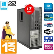 Pc 990 sff core i7-2600 ram 16go disque 960go ssd graveur wifi w7