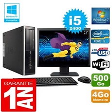 Pc compaq 8300 sff core i5-2400 ram 4go disque 500 go wifi w7 ecran 22'