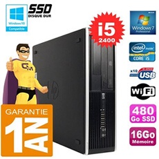 Pc compaq 8300 sff core i5-2400 ram 16go disque 480go ssd graveur dvd wifi w7