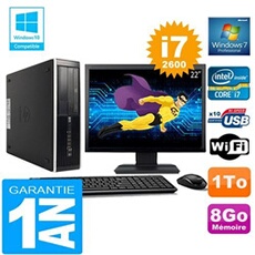 Pc compaq 8300 sff core i7-2600 ram 8go disque 1 to wifi w7 ecran 22'