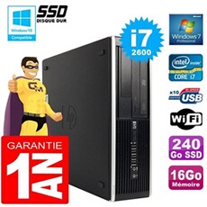 Pc compaq 8300 sff core i7-2600 ram 16go disque 240go ssd graveur dvd wifi w7