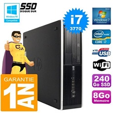 Pc compaq 8300 sff core i7-3770 ram 8go disque 240 go ssd graveur dvd wifi w7