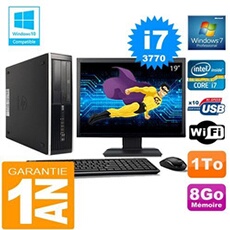 Pc compaq 8300 sff core i7-3770 ram 8go disque 1 to wifi w7 ecran 19'