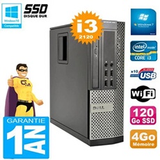 Pc 990 sff core i3-2120 ram 4go disque 120go ssd graveur dvd wifi w7