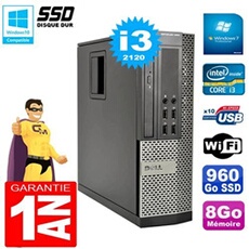 Pc 990 sff core i3-2120 ram 8go disque 960go ssd graveur wifi w7