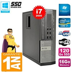 Pc 990 sff core i7-2600 ram 16go disque 120go ssd graveur wifi w7