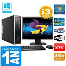 Pc compaq 8300 sff core i3-3220 ram 4go disque 2 to wifi w7 ecran 22'