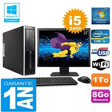 Pc compaq 8300 sff core i5-2400 ram 8go disque 1 to wifi w7 ecran 22'