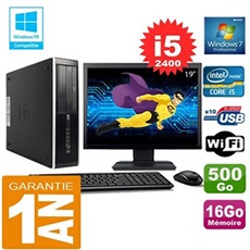 Pc compaq 8300 sff core i5-2400 ram 16go disque 500 go wifi w7 ecran 19'