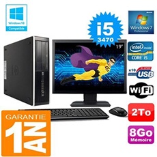 Pc compaq 8300 sff core i5-3470 ram 8go disque 2 to wifi w7 ecran 19'