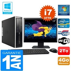 Pc compaq 8300 sff core i7-3770 ram 4go disque 2 to wifi w7 ecran 19'