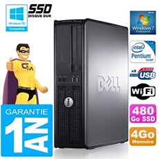 Pc 780 dt intel e5300 ram 4go disque 480 go ssd graveur dvd wifi w7