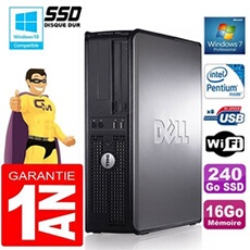 Pc 780 dt intel e5300 ram 16go disque 240 go ssd graveur dvd wifi w7