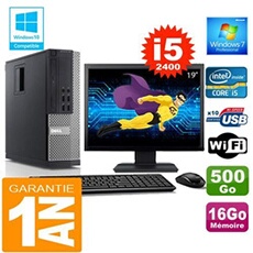 Pc 990 sff core i5-2400 ram 16go disque 500 go wifi w7 ecran 19'