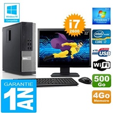Pc 990 sff core i7-2600 ram 4go disque 500 go wifi w7 ecran 22'