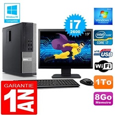Pc 990 sff core i7-2600 ram 8go disque 1 to wifi w7 ecran 19'