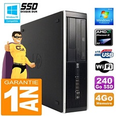 Pc compaq 6005 pro sff amd phenom ii ram 4go disque 240 go ssd wifi w7