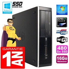 Pc compaq 6005 pro sff amd phenom ii ram 16go disque 480 go ssd wifi w7