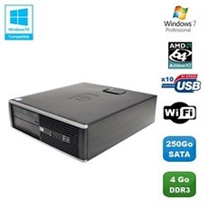 Pc compaq 6005 pro sff amd athlon x2 b28 3.4ghz 4go 250go wifi graveur w7 pro