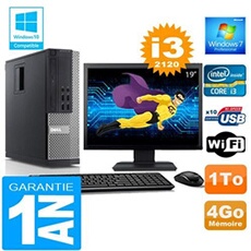 Pc 990 sff core i3-2120 ram 4go disque 1 to wifi w7 ecran 19'