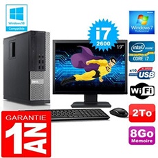 Pc 990 sff core i7-2600 ram 8go disque 2 to wifi w7 ecran 19'