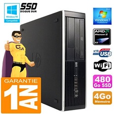 Pc compaq 6005 pro sff amd phenom ii ram 4go disque 480 go ssd wifi w7