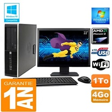 Pc compaq 6005 pro sff amd phenom ii ram 4go disque 1 to wifi w7 ecran 22'