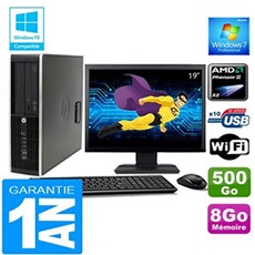 Pc compaq 6005 pro sff amd phenom ii ram 8go disque 500 go wifi w7 ecran 19'